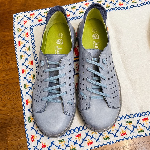 Light Blue Leather Shoes - Picture 2 of 9